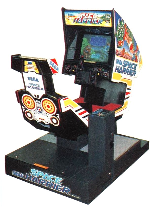 Photo of Space Harrier's "Rolling" cabinet
